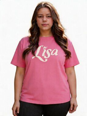 Lisa Unisex Adult Official Logo T-Shirt, Pink, Size XXL